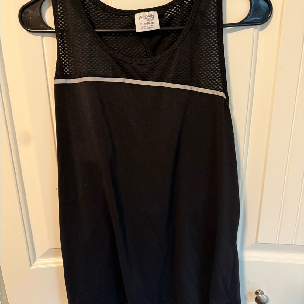 Danskin Now Black and White Sleeveless Tank Top